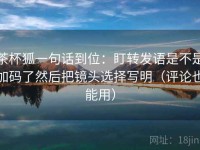 茶杯狐一句话到位：盯转发语是不是加码了然后把镜头选择写明（评论也能用）