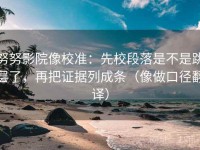 努努影院像校准：先校段落是不是跳层了，再把证据列成条（像做口径翻译）